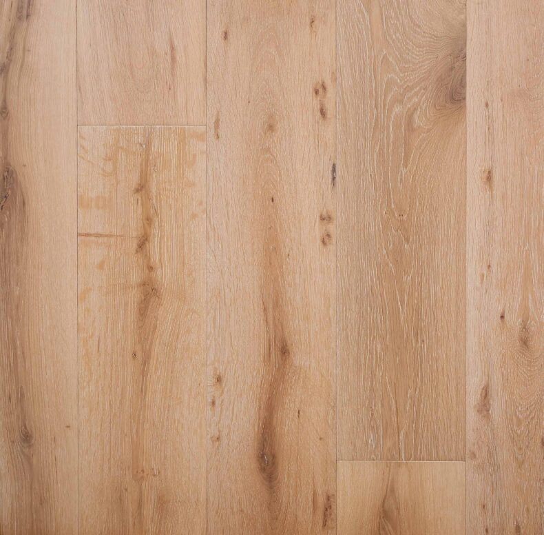 Brown grey brown engineered wood flooring 190mm wide rustic grade oak with brushed surface finished with natural white oil in Surrey