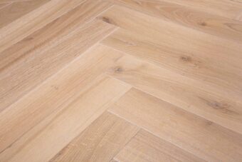 Bespoke light brown and light grey Herringbone engineered parquet wood flooring