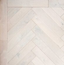 Bespoke white Herringbone engineered parquet wood flooring