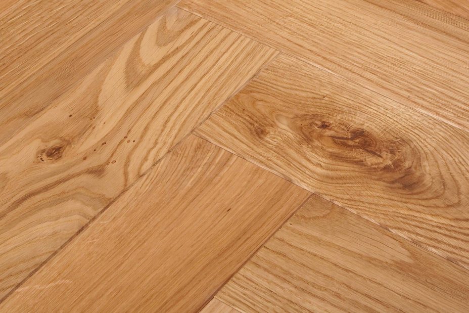 Bespoke brown and light brown Herringbone engineered parquet wood flooring