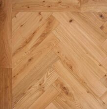 Bespoke brown and light brown Herringbone engineered parquet wood flooring