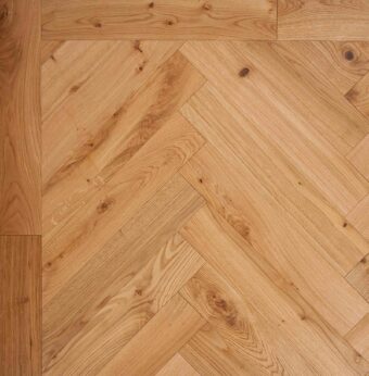 Bespoke brown and light brown Herringbone engineered parquet wood flooring