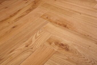 Bespoke brown and light brown Herringbone engineered parquet wood flooring
