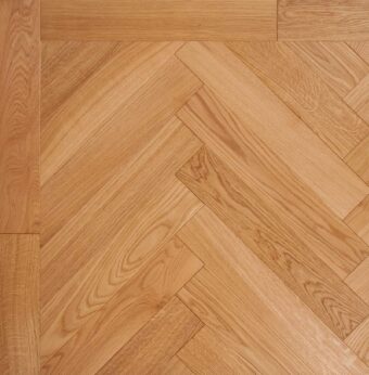 Bespoke brown and light brown Herringbone engineered parquet wood flooring