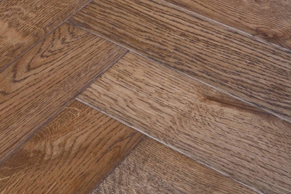 Bespoke brown Herringbone engineered parquet wood flooring