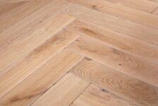 Bespoke light brown and grey Herringbone engineered parquet wood flooring