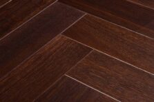 Bespoke dark brown Herringbone engineered parquet wood flooring