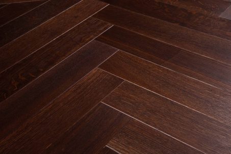 Bespoke dark brown Herringbone engineered parquet wood flooring