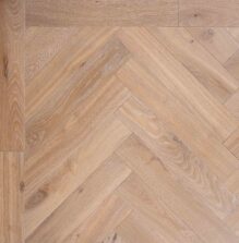 Bespoke brown and grey Herringbone engineered parquet wood flooring