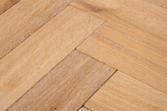 Bespoke brown and grey Herringbone engineered parquet wood flooring