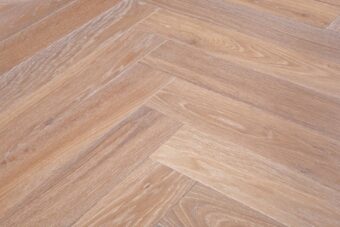 Bespoke dark brown and dark grey Herringbone engineered parquet wood flooring