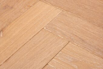Bespoke light brown and white Herringbone engineered parquet wood flooring