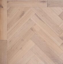 Bespoke light brown and white Herringbone engineered parquet wood flooring