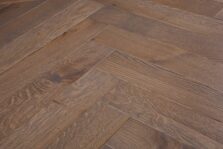 Bespoke brown and dark brown Herringbone engineered parquet wood flooring