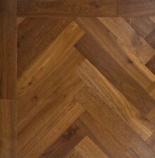 Bespoke brown and dark brown Herringbone engineered parquet wood flooring