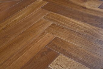 Bespoke brown and dark brown Herringbone engineered parquet wood flooring