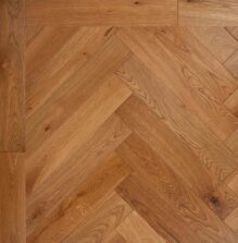 Bespoke brown and light brown Herringbone engineered parquet wood flooring