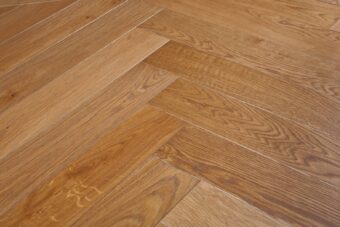 Bespoke brown and light brown Herringbone engineered parquet wood flooring
