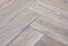 Bespoke grey and white Herringbone engineered parquet wood flooring