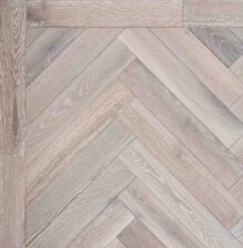 Bespoke grey and white Herringbone engineered parquet wood flooring