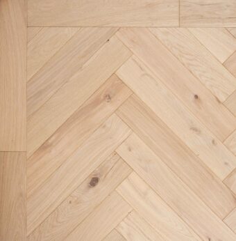 Bespoke light brown and grey Herringbone engineered parquet wood flooring