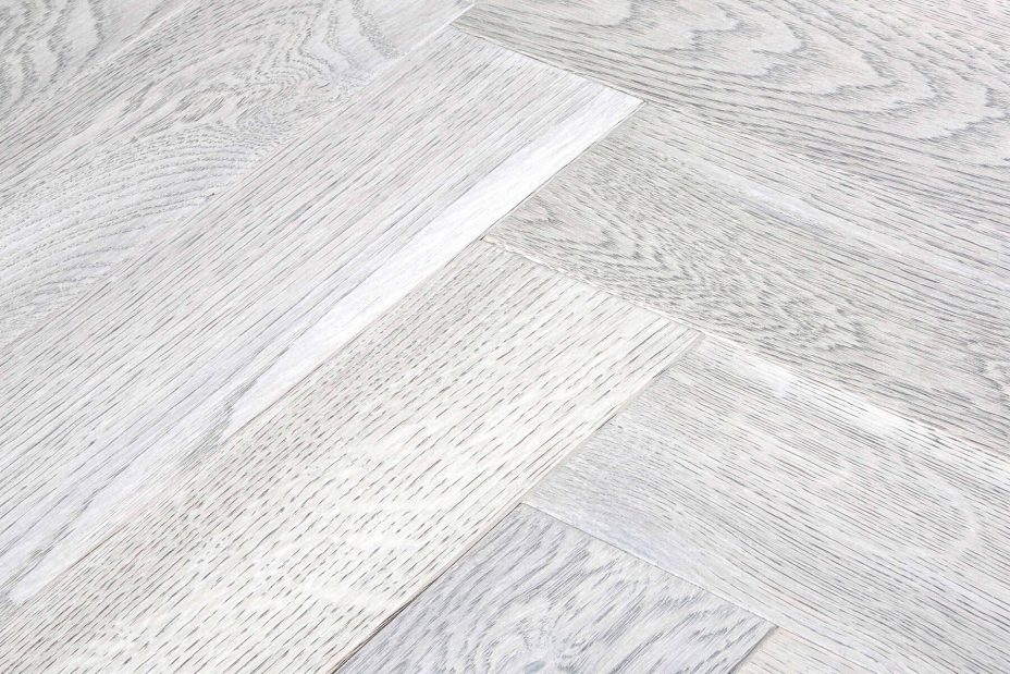 Bespoke grey Herringbone engineered parquet wood flooring