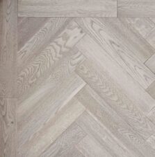 Bespoke grey Herringbone engineered parquet wood flooring