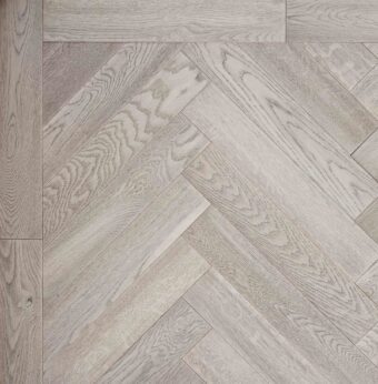 Bespoke grey Herringbone engineered parquet wood flooring