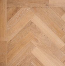 Bespoke light brown and grey Herringbone engineered parquet wood flooring