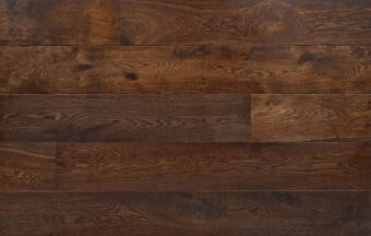 Bespoke dark brown engineered wood flooring in multi-width planks