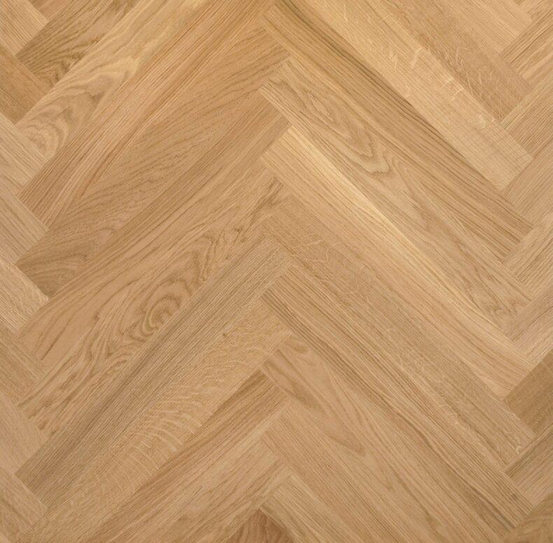 Engineered parquet wood flooring herringbone select oak finished with UV oil in Surrey