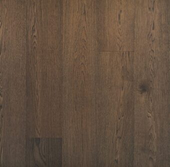 Dark brown engineered wood flooring oak select grade 190mm wide with brushed surface finished with natural oil in Surrey