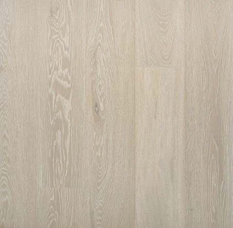Light grey engineered wood flooring oak select grade 190mm wide with brushed surface finished with natural oil in Surrey