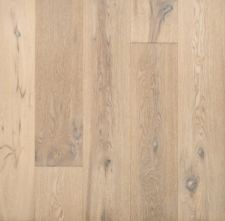 Distressed light brown engineered oak wood flooring country grade 190mm wide with splits and character finished with natural oil in Surrey