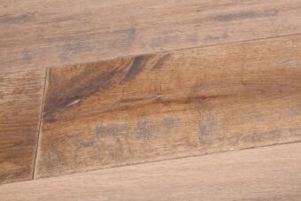 Distressed light grey engineered oak wood flooring country grade 190mm wide with splits and character finished with natural oil in Surrey
