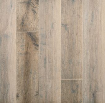 Distressed light grey engineered oak wood flooring country grade 190mm wide with splits and character finished with natural oil in Surrey