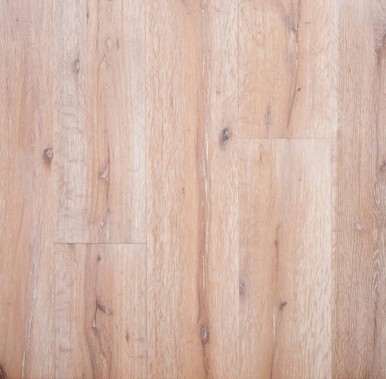 Distressed white engineered oak wood flooring country grade 190mm wide with splits and character finished with natural oil in Surrey