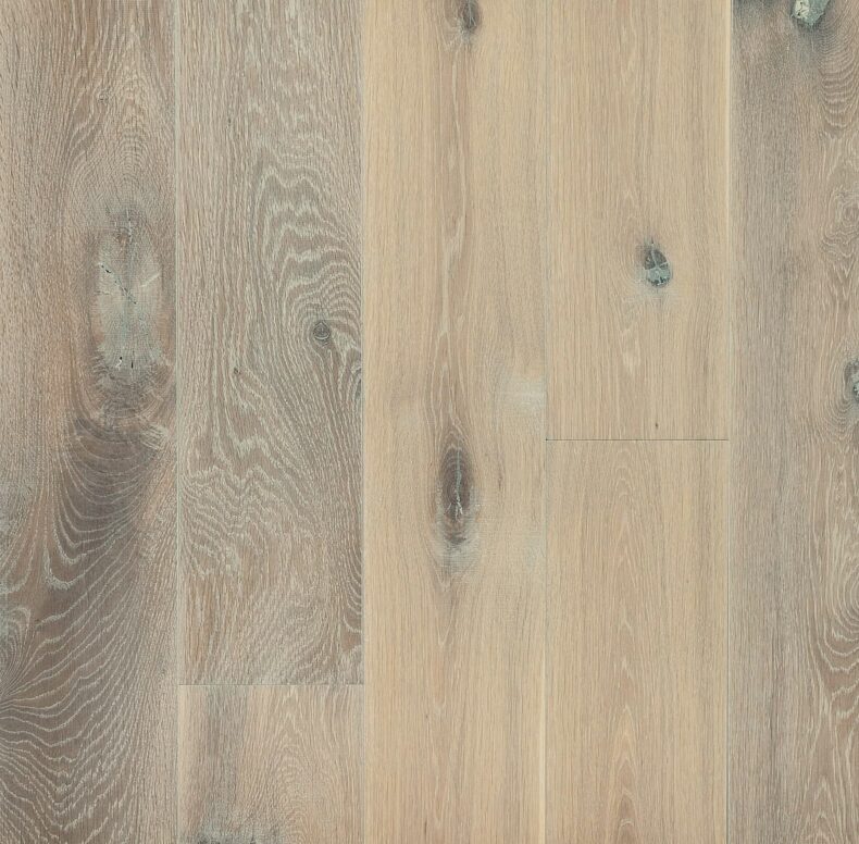 White engineered oak wood flooring vintage grade 180mm wide lightly brushed finished with natural oil in Surrey