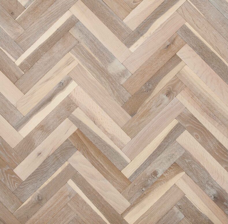 Light brown engineered oak wood flooring rustic grade 190mm wide lightly brushed finished with natural oil in Surrey