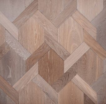 Grey Mansion Weave engineered wood flooring fumed distressed and aged with brushed surface and finished with grey and white oil in Surrey