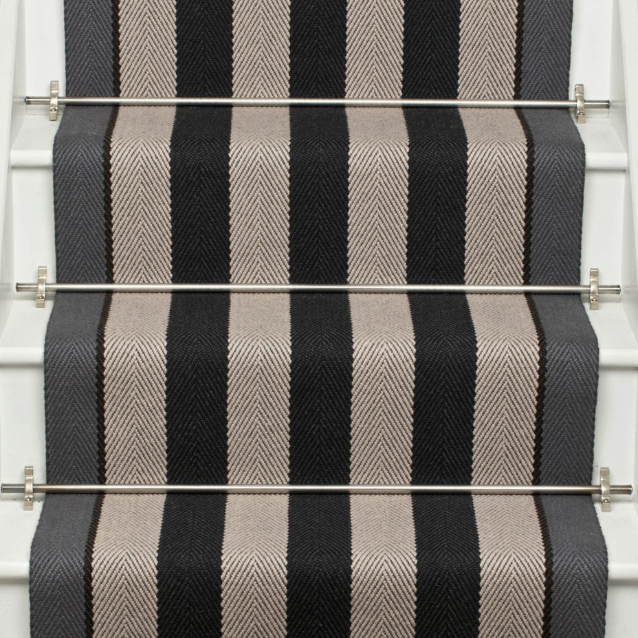 Fitzroy Black stair runner by Roger Oates
