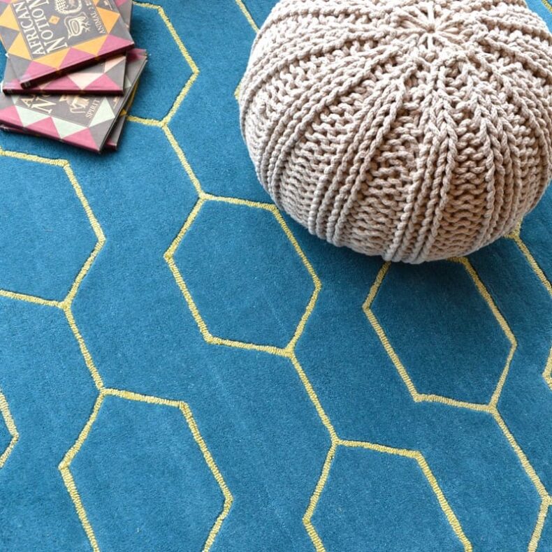 Arris Teal Gold 37307 rug by Wedgwood