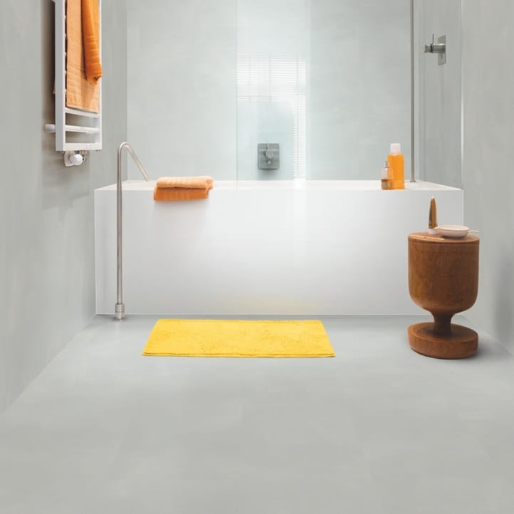 View of Minimal Light Grey AMGP40139 luxury vinyl tile by Quick-Step Livyn