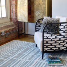 Tortoiseshell Stripe Jade 39808 rug by Florence Broadhurst