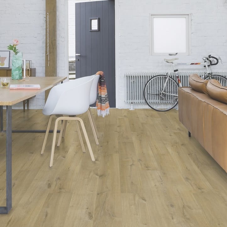 View of Soft Oak Natural IM1855 laminate tile by Quick-Step