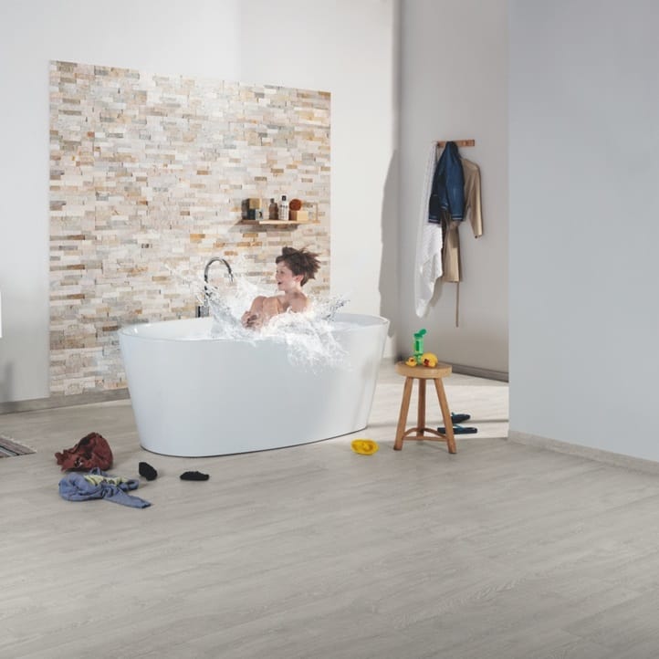 View of Patina Classic Oak Grey IMU3560 laminate tile by Quick-Step