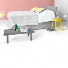 View of White Planks IM1859 laminate tile by Quick-Step