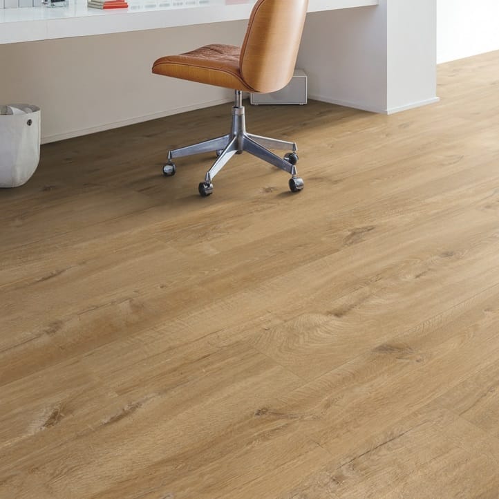 View of Cotton Oak Natural PUCL40104 luxury vinyl tile by Quick-Step Livyn