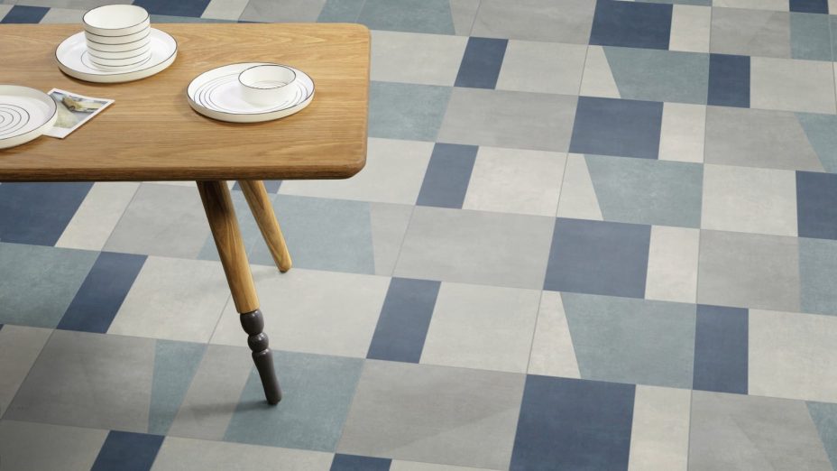 The Edge design of Stucco Flax luxury vinyl tile by Amtico