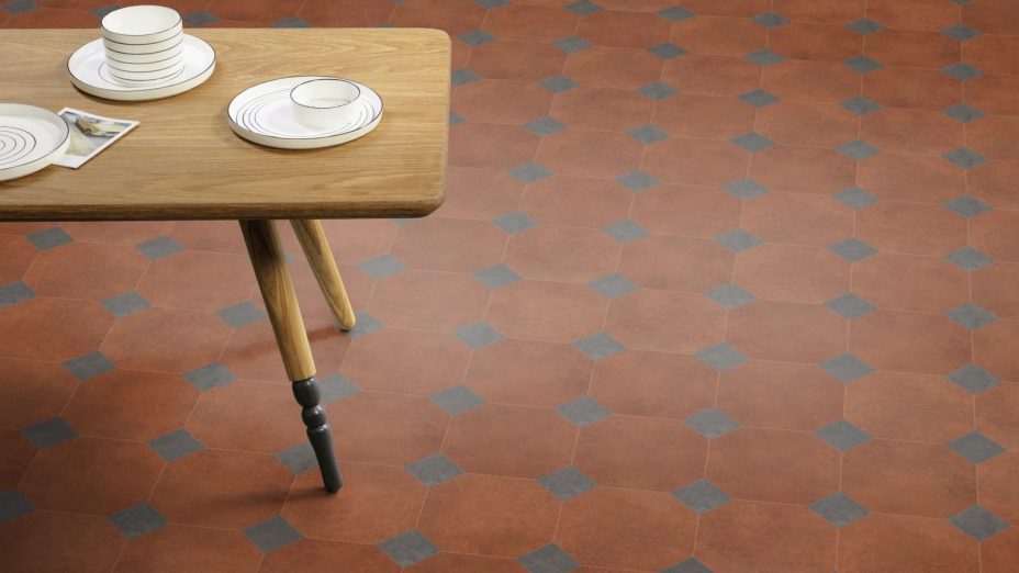 The Key Stone Mini design of Encaustic Jasper luxury vinyl tile by Amtico